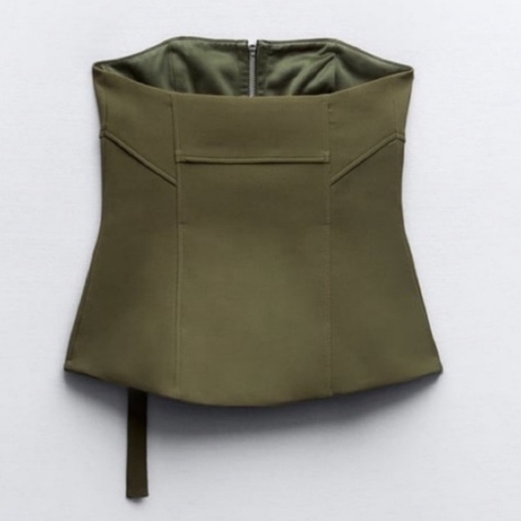 NWOT Zara STRAPLESS TOP WITH POCKETS - Picture 8 of 9